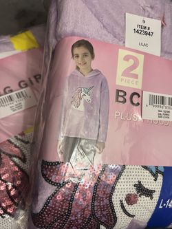 Plush Hoodie And Leggings Set For Girls 