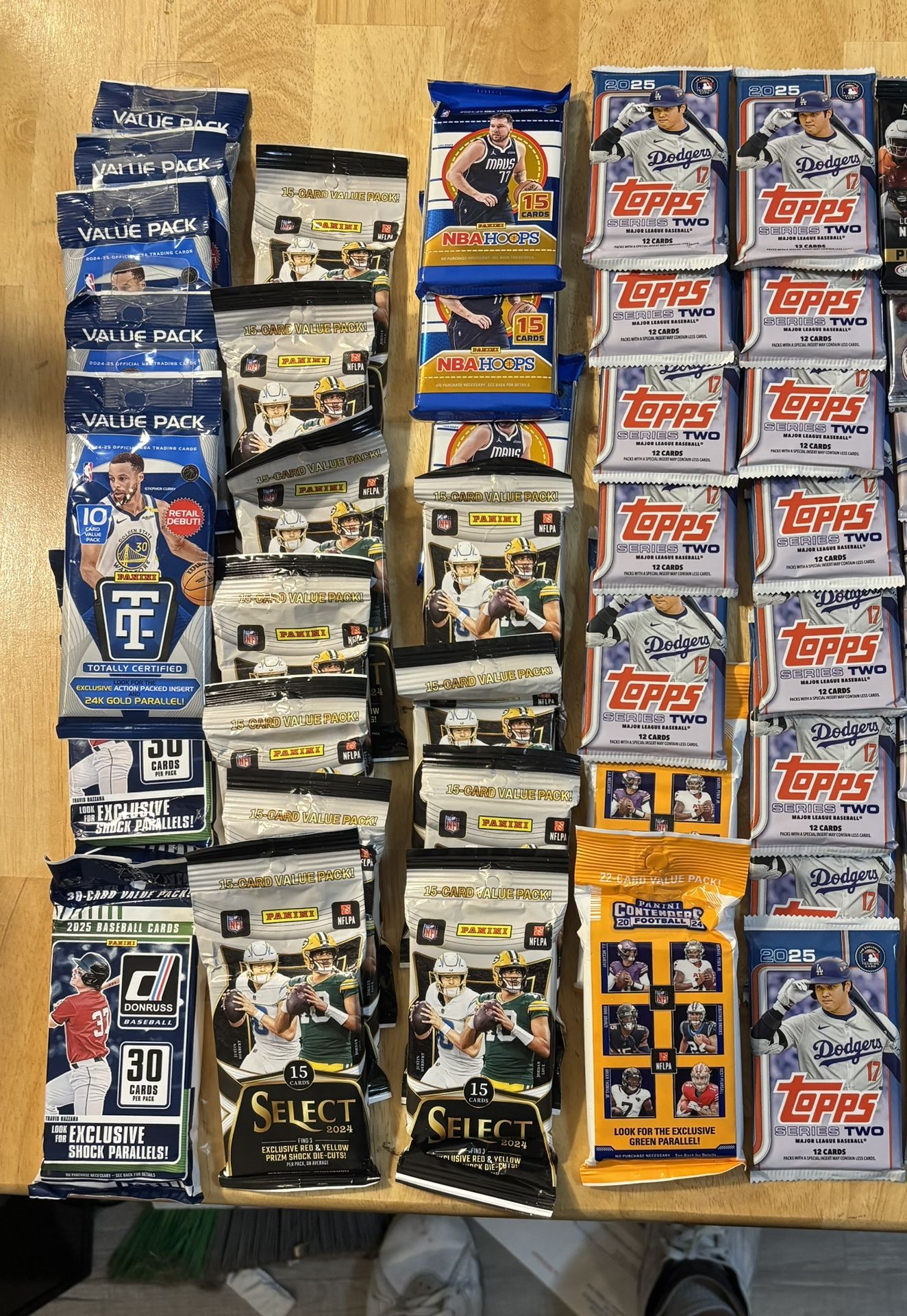 NFL Card Packs + NBA Card Packs + MLB Card Packs