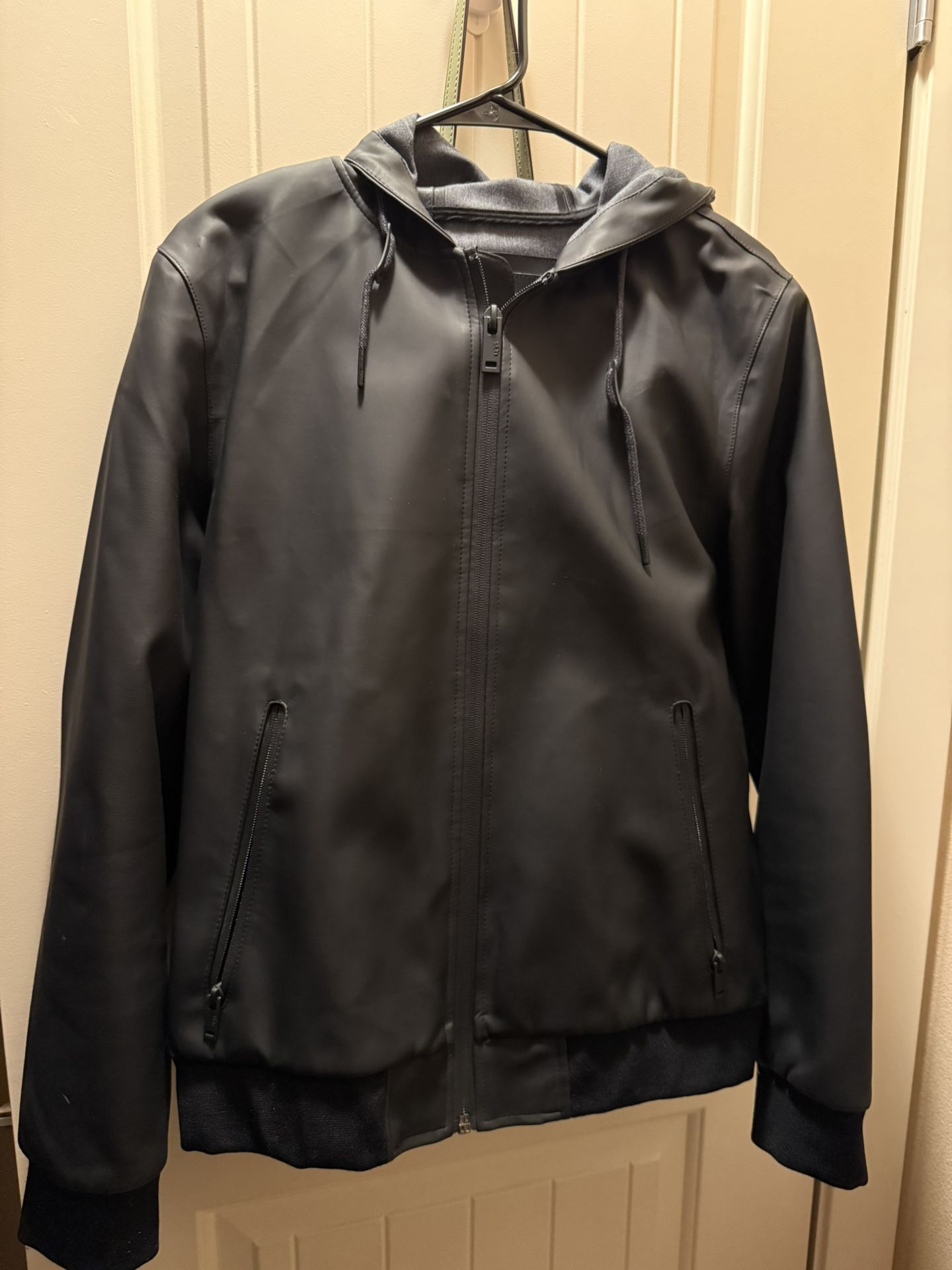 UGG Hooded Faux Leather Bomber Jacket 