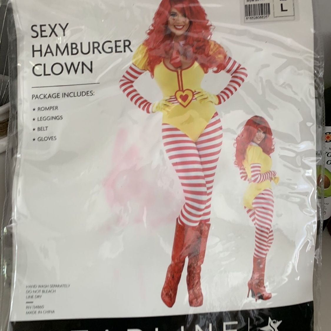 Starline 4 pc Sexy Hamburger Clown Large Halloween costume for Sale in  Gardena, CA - OfferUp