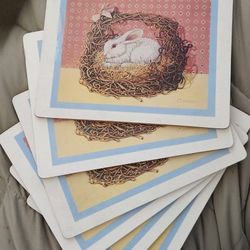 6 Vintage  Placemat/trivets 10x8