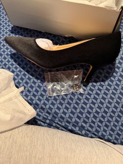 Newbella Black saten Pointed-Toe Stiletto Heels