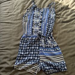 Blue/White Romper