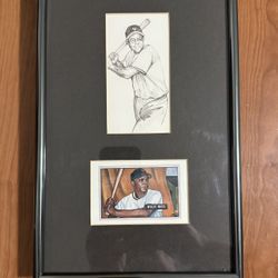 1989 Willie Mays, baseball card and postcard in a beautiful high-end frame