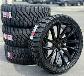 24” Chevy Silverado GMC Sierra Replica Wheels & Tires Off-Road Tahoe Yukon Escalade Suburban Rines Y