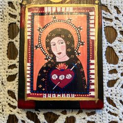 Artist Icon On Wood Our Lady Of Immaculate Heart