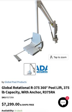 New Global Pool Products Pool Chair Lift