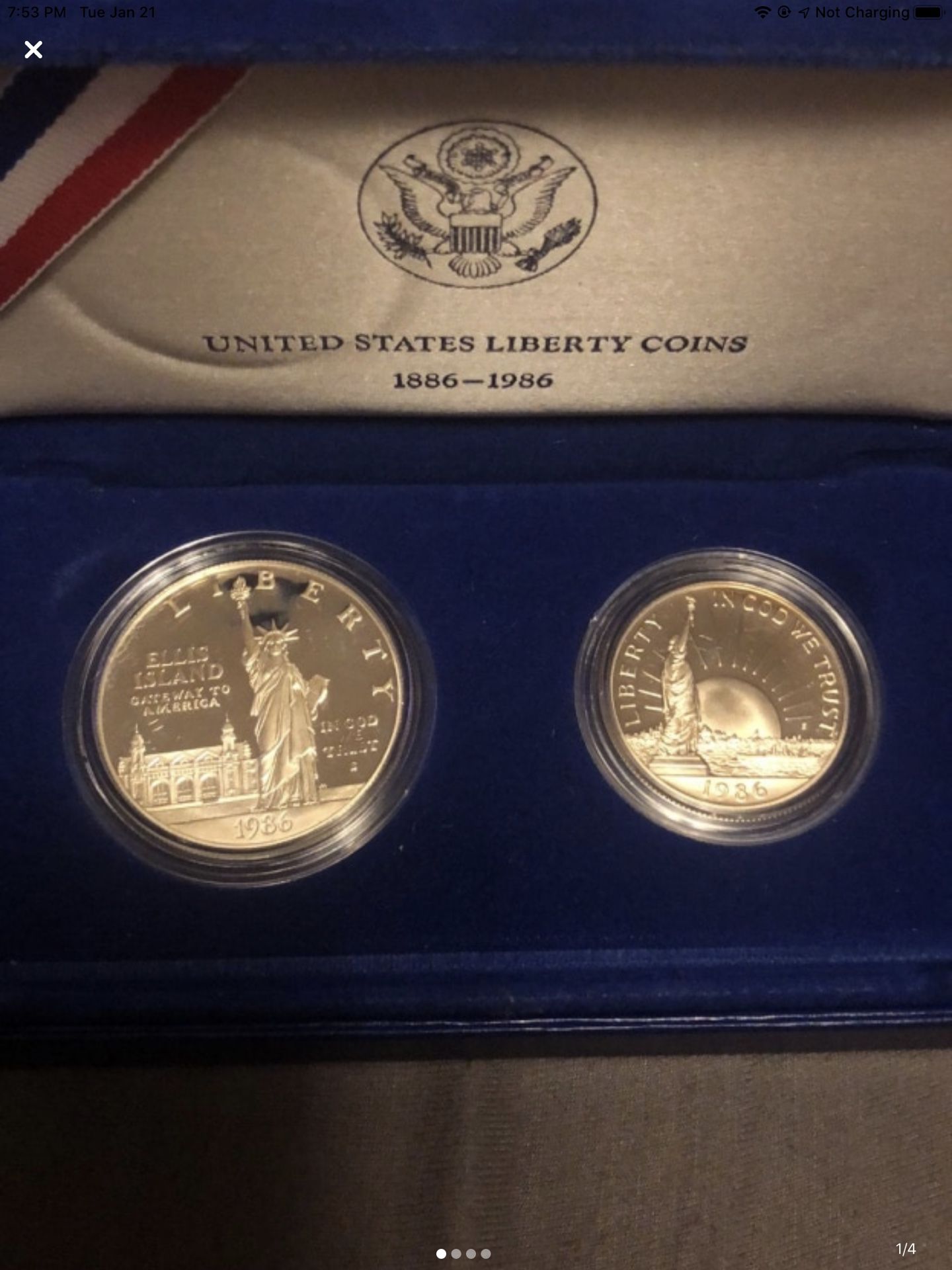 US Mint 1986 Silver Liberty coin set