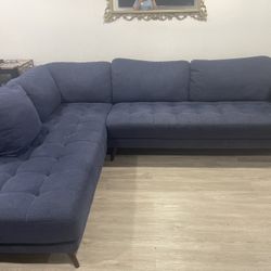 blue couch/sofa