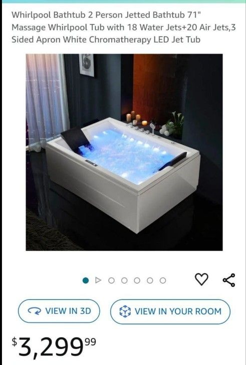 Whirlpool Tub with 18 Water Jets+20
