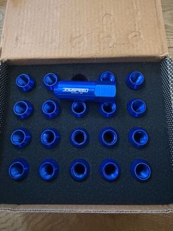 JDMSPEED BLUE 20PCS ALUMINUM TUNER RACING M12X 1.25 LUG NUT 60MM EXTENDED FORGED