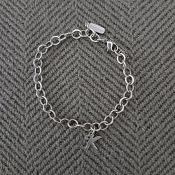 James Avery  " Script Initial  K" Charm Bracelet 