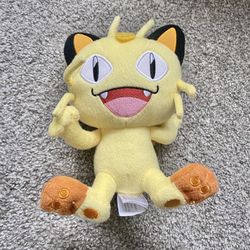 Pokémon Plush Meowth Official Tomy Open Mouth & Eyes