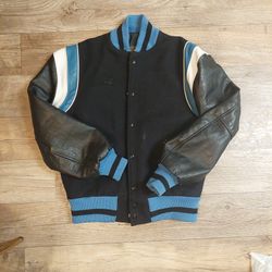 Vintage Skookum Wool Leather Letterman Varsity Jacket Size 40 Made in USA