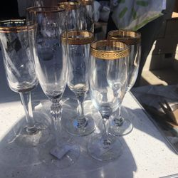 Gold Rimmed Vintage Glassware