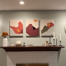 Beautiful 3 Piece Wall Art Abstract Bohemian Rustic 