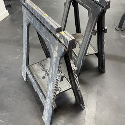 31 in. H Plastic Folding Sawhorse (2 Pack) 