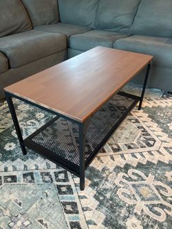 Ikea Industrial Wood and Metal Coffee Table