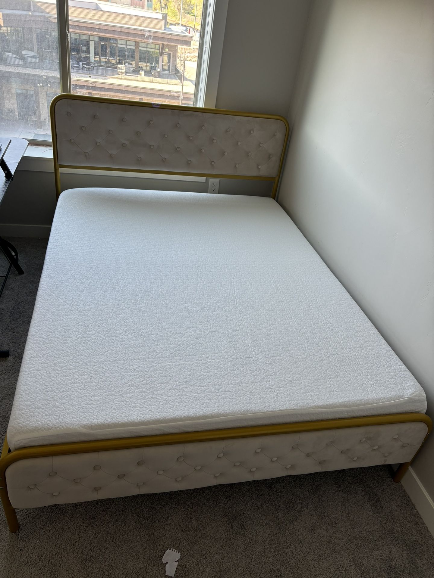 Queen Bed  Frame + Memory Foam Mattress 