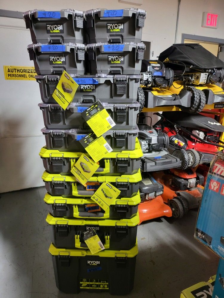 RYOBI PACK OUT TOOLS BOX DIFFERENT SIZE AND PRICE ALL NEW