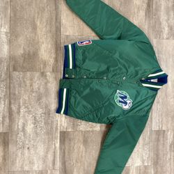 Vintage Dallas Mavericks Satin Starter Jacket - Green