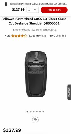 Fellowes 60CS paper shredder