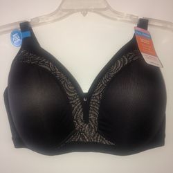 Warner's Black Beige Lace Wire-Free Bra