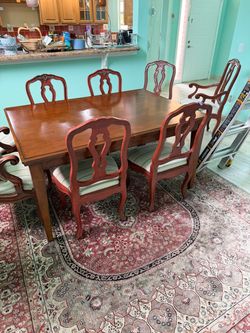 Wood Dining Table with 8 Chairs