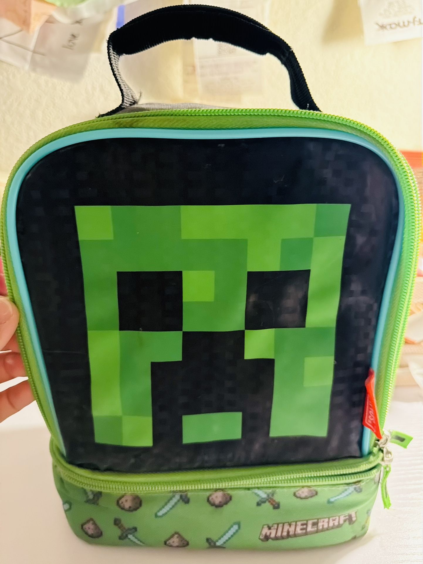 Minecraft Creeper Face THERMOS Dual Insulated School Kids Lunch Box