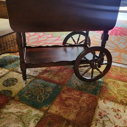 Vintage Service Cart With Wheels