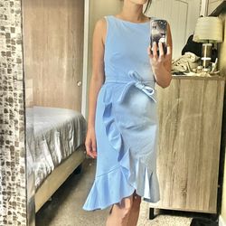 Calvin Klein Baby Blue Wrap Dress