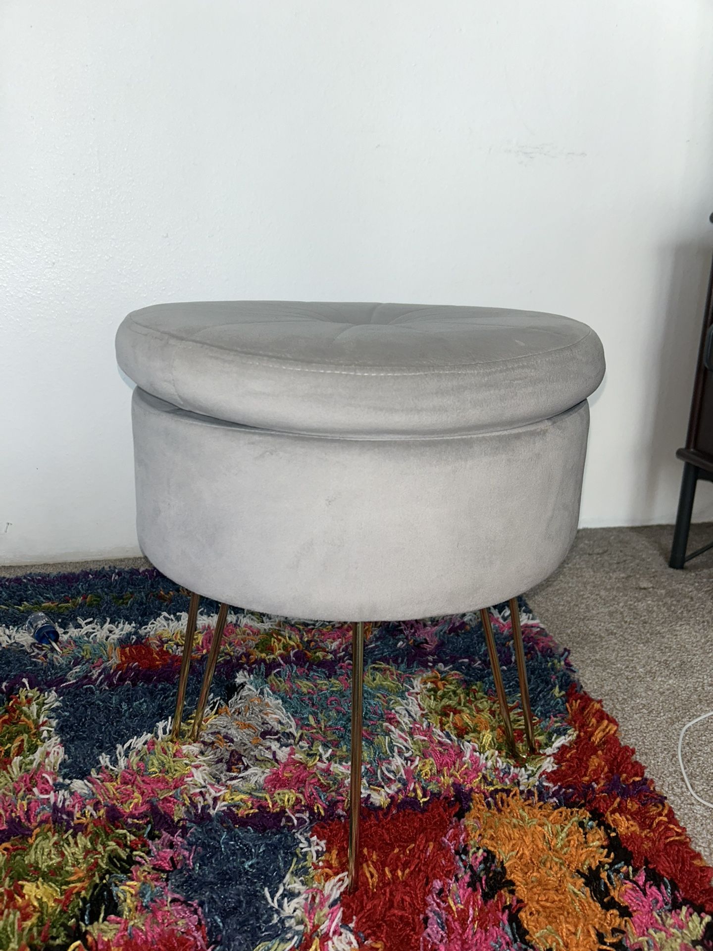 Storage Velvet Stool