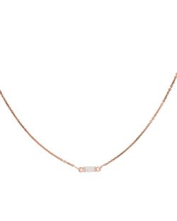14k Rose Gold Diamond Baguette Necklace