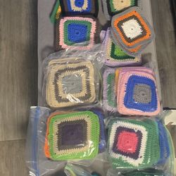 Hand Made Crochet Squares 