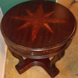 Solid Wooden Round End Table