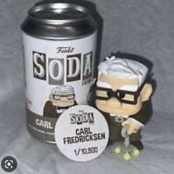 BRAND NEW COOLEST LIMITED EDITION COLLECTIBLE FUNKO SODA CAN WITH FIGURE OF CARL FREDRICKSON! 