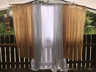 Party curtains Gold and silver