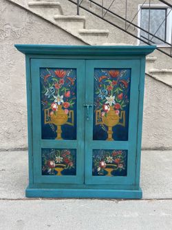 Hand painted all wood cabinet