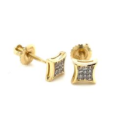 10k Gold Diamond Earrings Tiny Kite .06ctw .8grams 140219 1