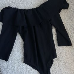 Zara Black Bodysuit Blouse