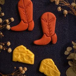 Cowgirl Booths & Cheese Handmade Polymer Clay Earrings
