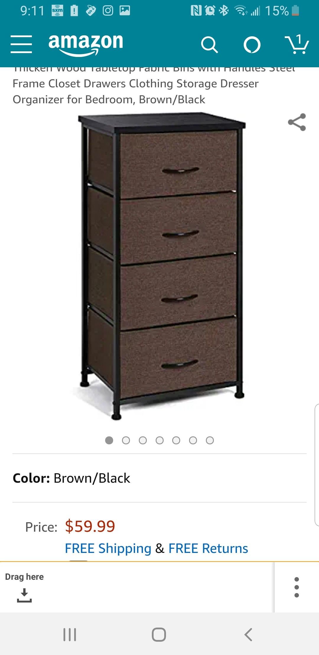 Storage dresser organizer with cubes