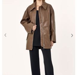 NICHOLAS Faux Leather Oversized Jacket New