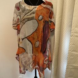 Womens Sheer Blouse Dress Shirt