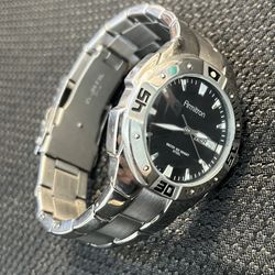 Men’s Armitron Black and Silver Steel Watch 