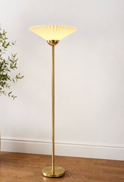 Vintage Brass Torchiere Floor Lamp Mid-Century Modern Hollywood Regency Style