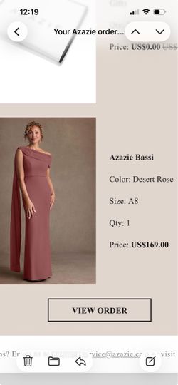 Azazie Bassi Gown Desert Rose Size 8 $95