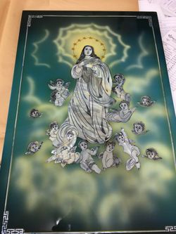 Christian picture frame with pearl decor