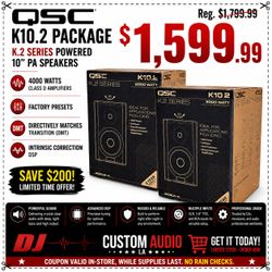 QSC K.2 Series 2 x 10" Compact Powered PA Monitor Speakers with DSP 4000 Watts K10.2 Package 🚨 Payment Options Available 🚨 No Credit Needed 🚨