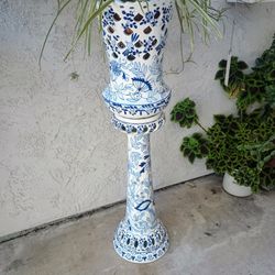 1970s Spanish Jardiniere Planter on Pedestal